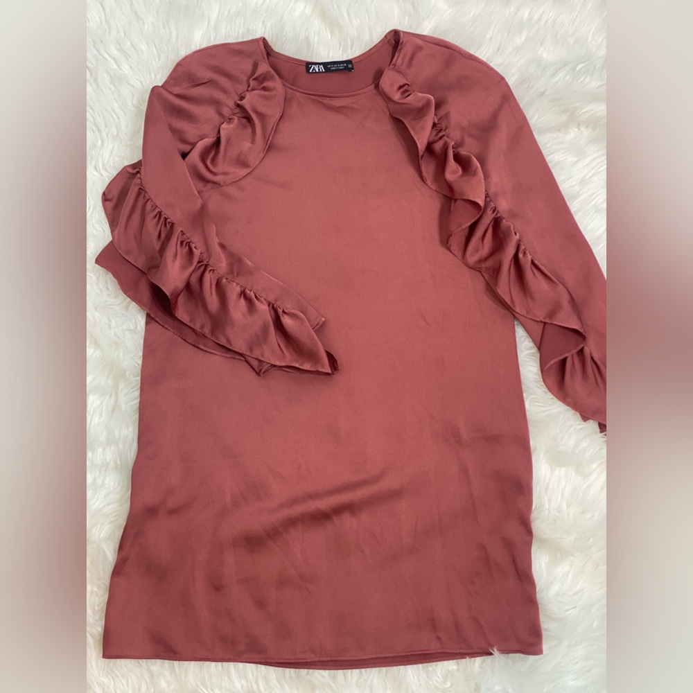 Zara Mauve Ruffle Dress CB239